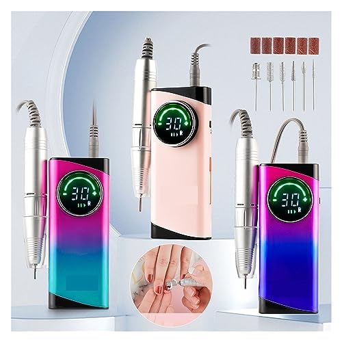 Nail-Grinding-Machine-30000RPM-Rechargeable-Nail-Drill-Manicure-Machine-Professional-Nail-Gel-Polishing-Remover-Cordless-Drill-Set-Nail-Art-Low-Voice-for-DIY-Home-or-Salon-Mani-Pedis