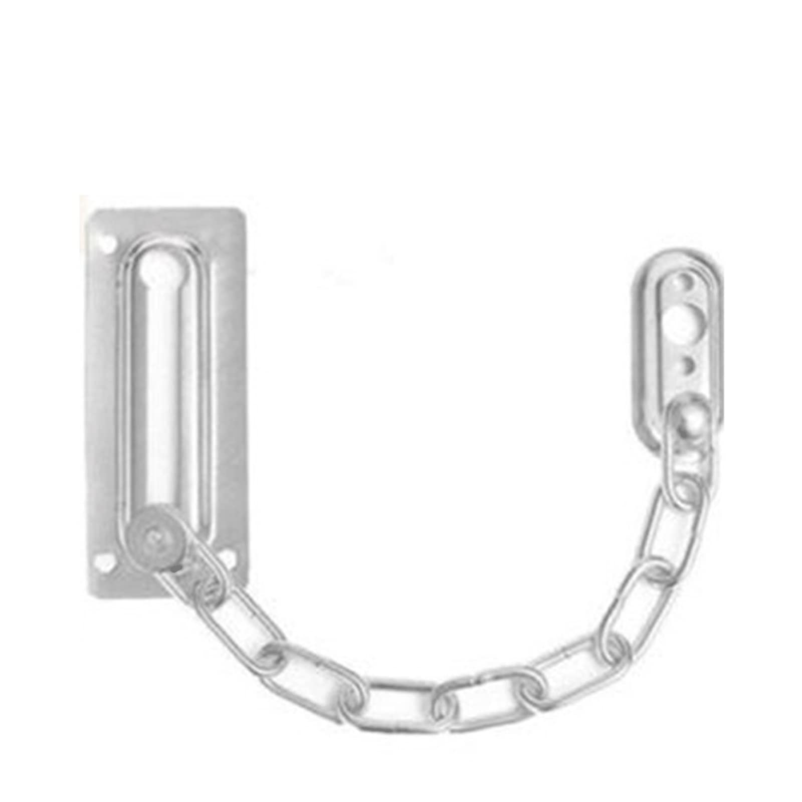 Oifaodao Parent Door Chain, Stainless Steel Inside Door Chain Lock With Sliding Bolt And Key, Silver