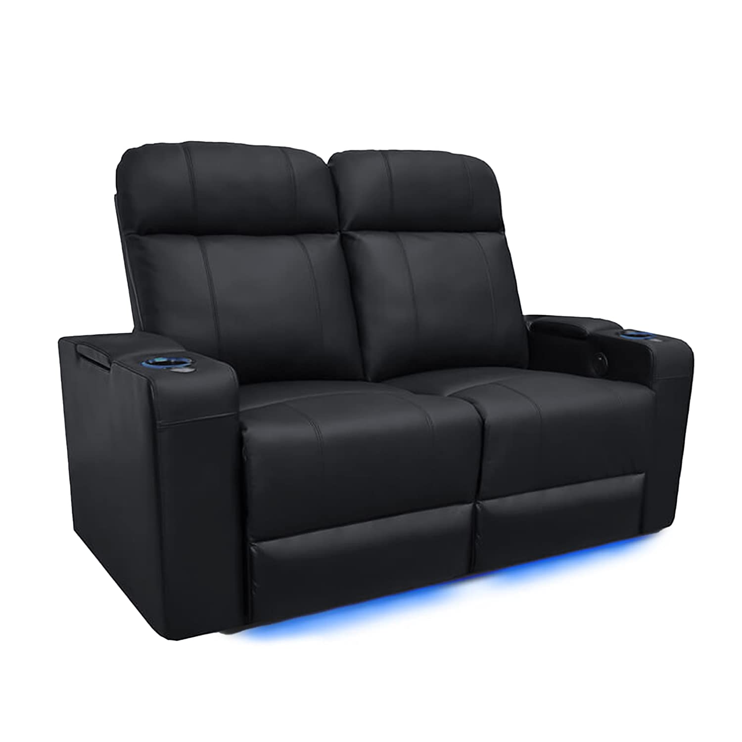 Valencia Piacenza 2025 Power Headrest Home Theater Seat - Premium Italian Leather Recliner with Cooling Gel Memory Foam, Motorized Headrest, USB