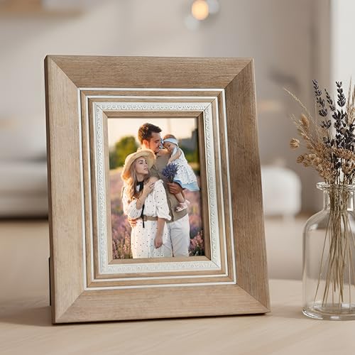 Image of Art Street Elegant Table Photo Frame for Tabletop With Back Stand, 4x6 Inch Photo, Decorative Frames Perfect for Home Decor, Unique Gift Idea, Wedding, Return Gift (Wood Brown)