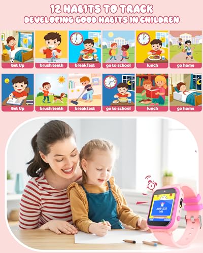 Image of Kikapabi Kids Toy Smart Watch, Suitable for 3+ Boys and Girls,Birthday Christmas New Year Gifts for 3+ Years Old Girls Boys.(Pink)