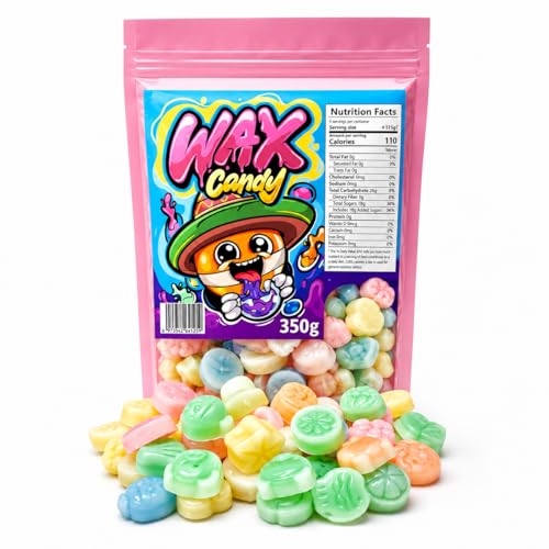 CHAMOYGUYS Fruity Wax Candy Bottles Halal Sweets 350g