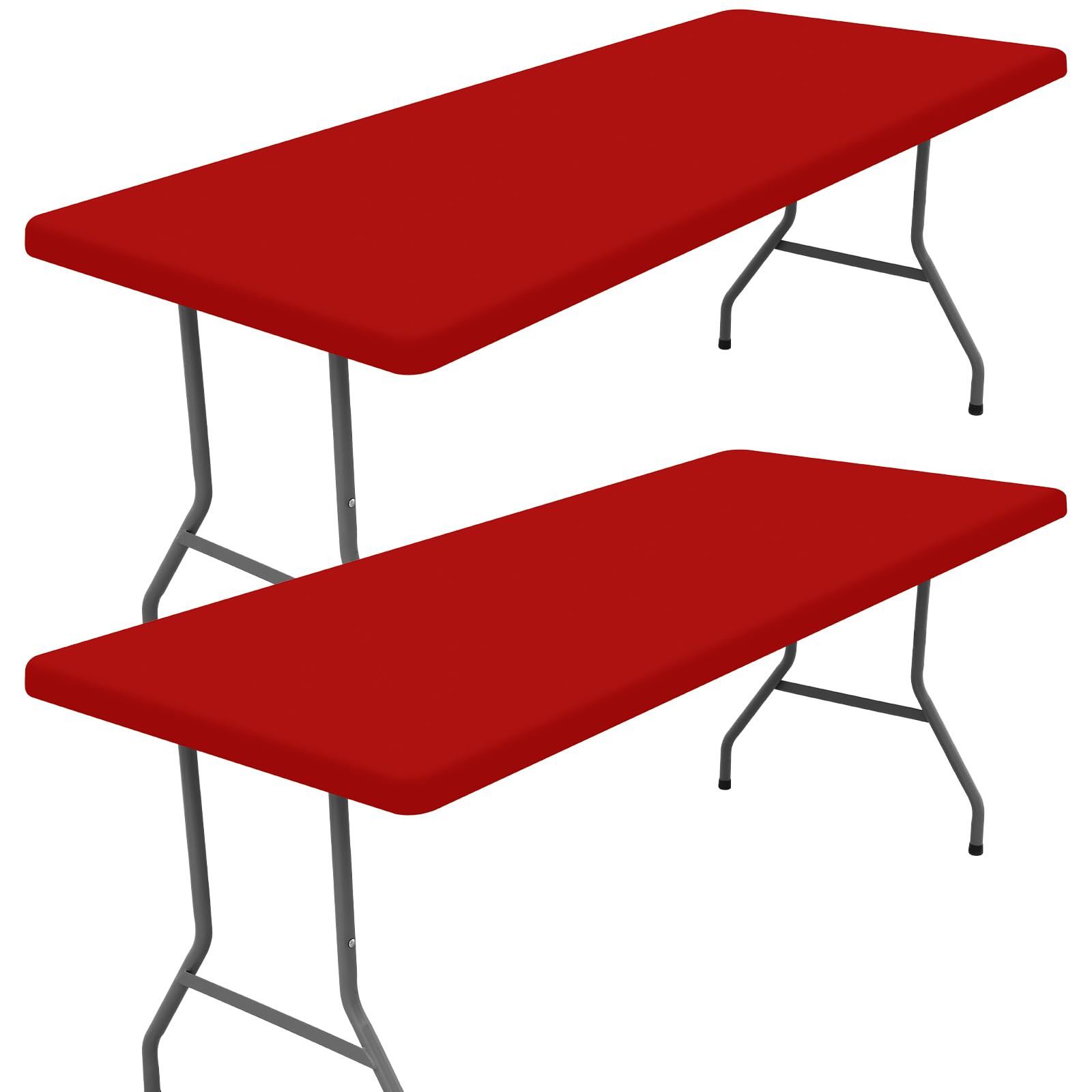 Photo 1 of Moosfor 2 Pack Rectangle Spandex Fitted Table Cloth, 6FT Elastic Tablecloth