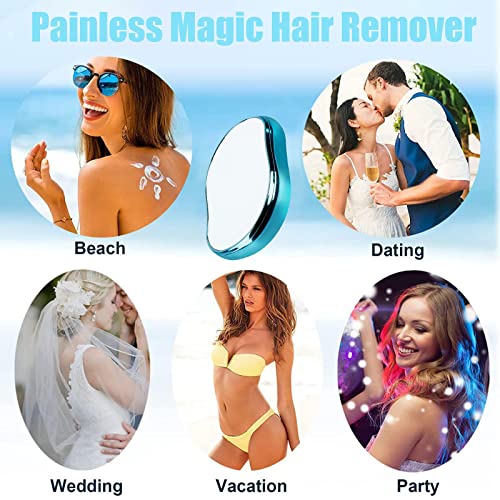 Crystal-Hair-Eraser-for-Women-and-Men-Crystal-Hair-Remover-Magic-Hair-Eraser-Portable-Epilator-Painless-Exfoliation-Hair-Removal-Tool-for-Arms-Legs-and-Back-Fast-Easy-Reusable-Washable-Blue