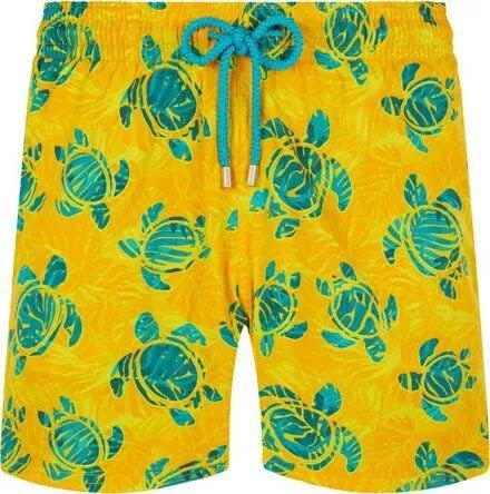 Vilebrequin Bañador Hombre Moorise Swim Short Turtles Yellow Talla L