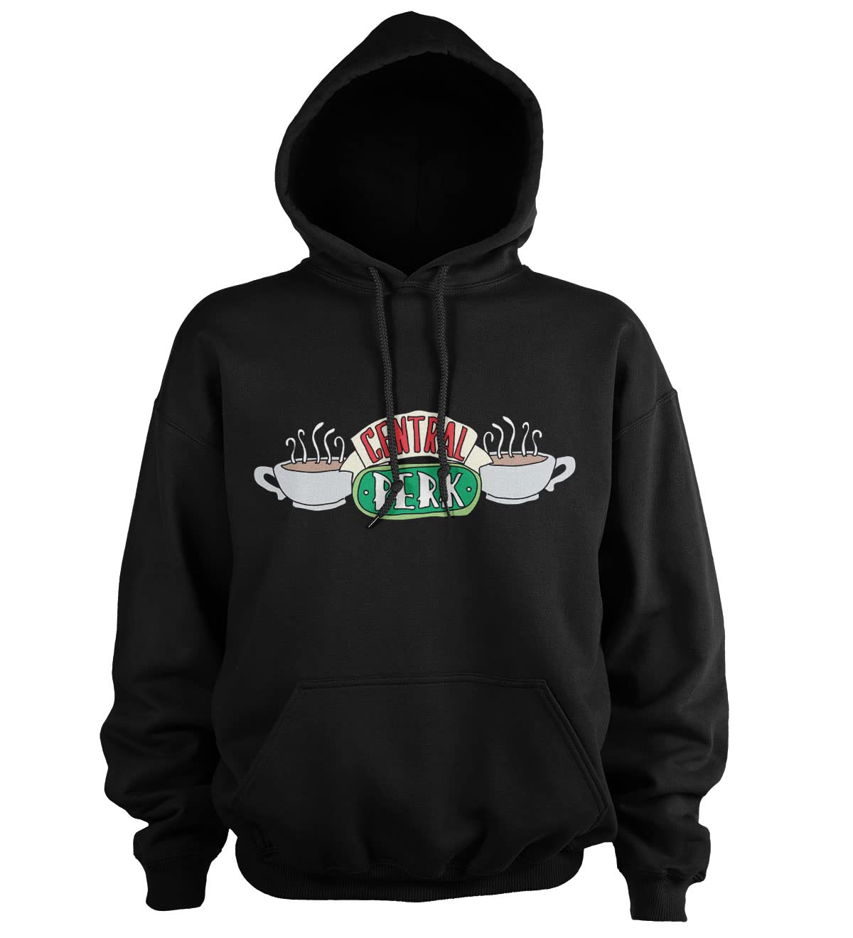 FRIENDS Officially Licensed Central Perk Hoodie (Black), Small