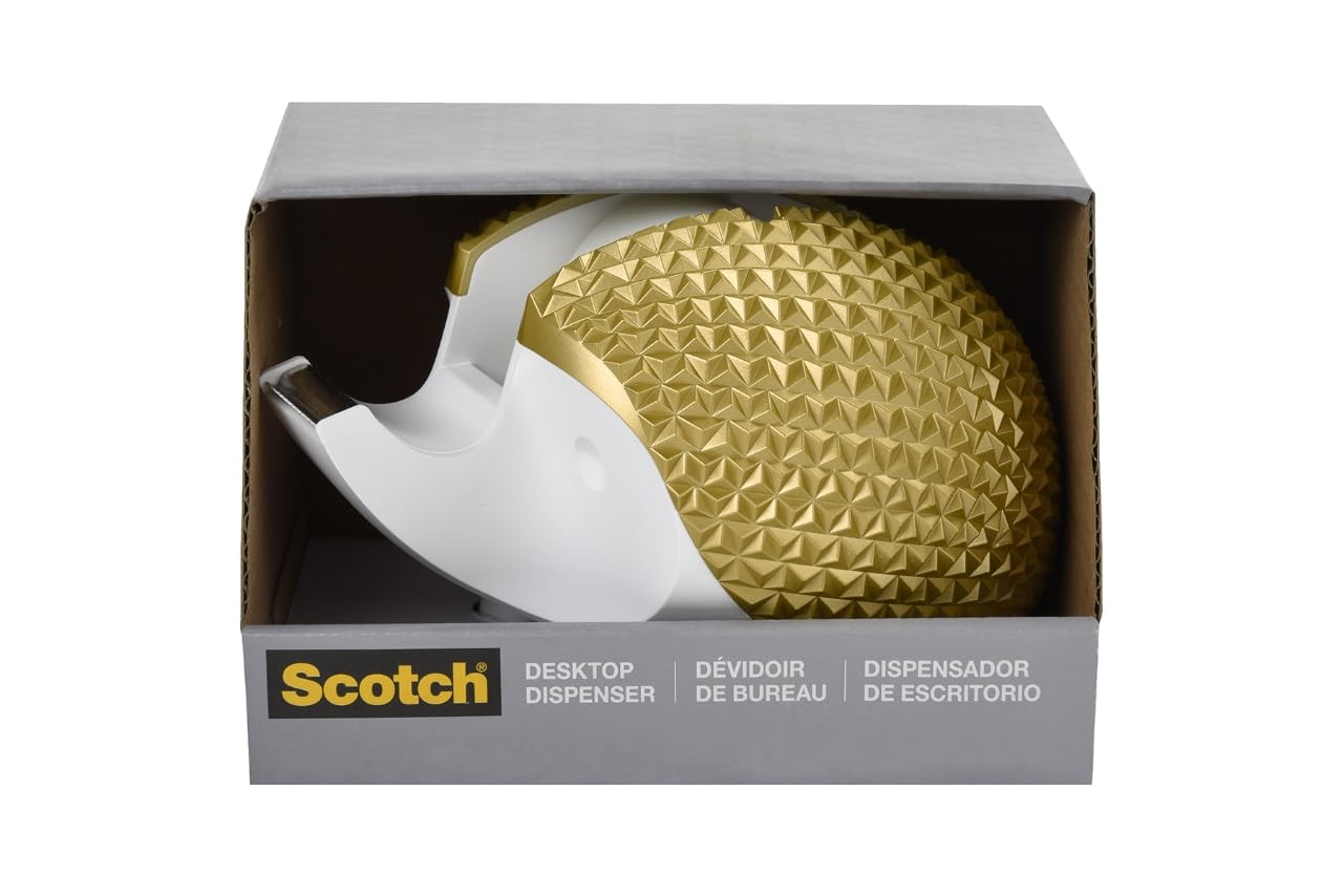 Scotch Dispenser di nastro da tavolo, nero, 6,9 cm x 6,9 cm x 16,3 cm, 3 dispenser per nastro adesivo