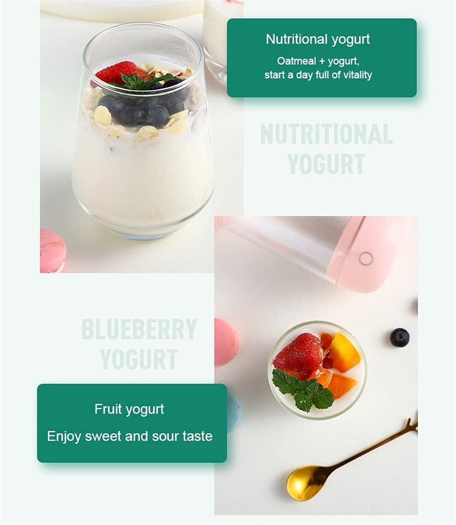 Portable Usb Yogurt Maker Automatic Glass Liner Cup Yoghurt Fermenting Machine Sour Cream Fermenter (Color : Pink) (Green)