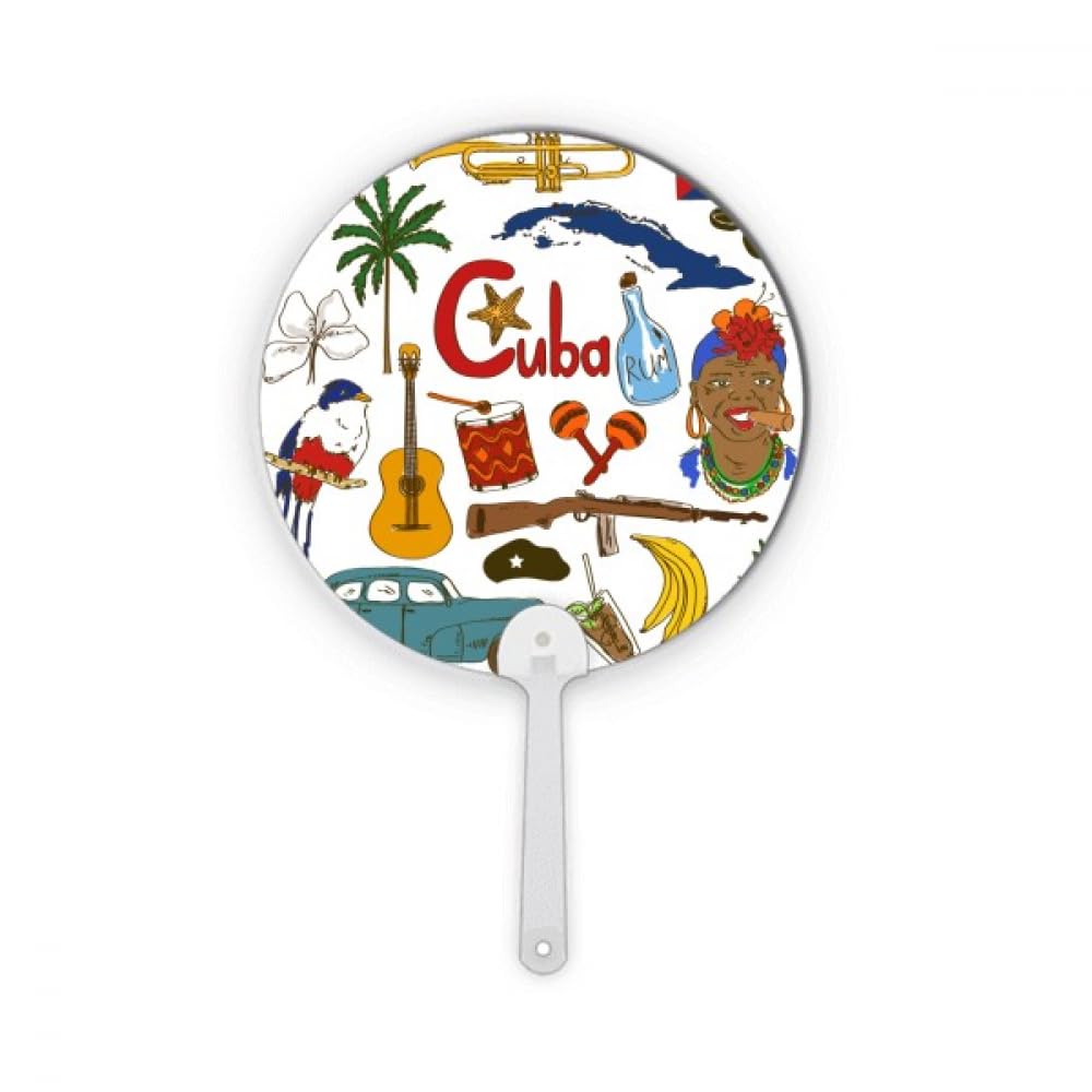 Drapeau Cuba plastique rond pour votre décoration de salon voyage