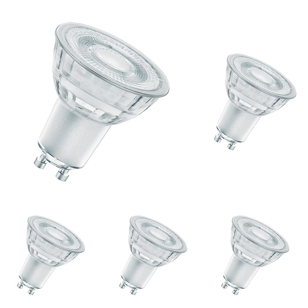 Osram STAR+ Dimmbare PAR16 LED Reflektorlampe mit GU10 Sockel, Warmweiss (2700K), 4.50W, 3-stufig dimmbar per Klick, Glas Spot, Ersatz für 50W-Reflektorlampe, LED THREE STEP DIM PAR16 (Packung mit 5)