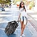 Kemier studio makeup case Omni-directional wheels 2 in 1 Professional Soft Sided,Removable,Artist Rolling Makeup Train Case,Cosmetic Organizer w/Storage Drawers