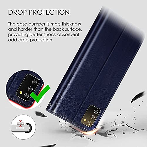 Image of WOW IMAGINE Shock Proof Flip Cover Back Case Cover Compatible with iPhone 12 (Flexible | Leather Finish | Card Pockets Wallet & Stand | Blue)