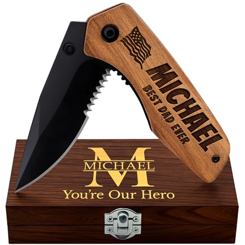 Custom Knife - Personalized Gifts for Men and Women - Engraved Gifts for Dad Husband Boyfriend Wife Girlfriend - Customized Pocket Knives for Birthday, Anniversary - Best Unique Present 6611 PS