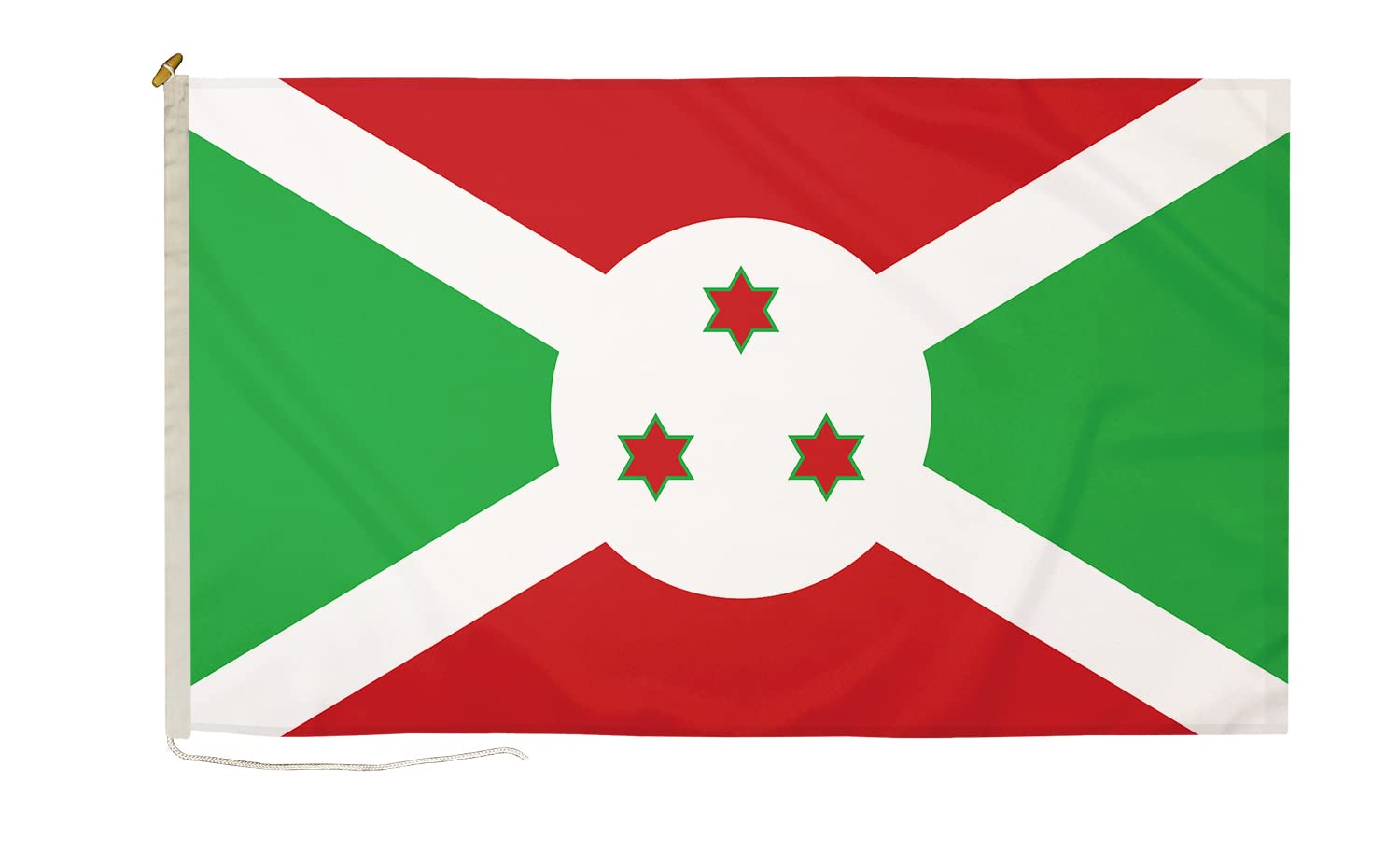 DuraFlag Burundi Small Courtesy 20x12" Rope and Toggled Premium Quality 50x30cm Flag โ image 1