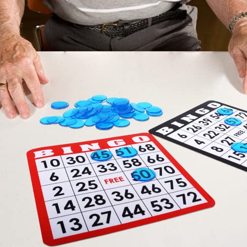 Gse 500/1000 Pieces Of 3/4-Inch Plastic Transparent Bingo Chips For Bingo Game Party, Classroom, Game Night, Bingo Hall (Blue, 500-Pack Bingo Markers Chips) #TOP3