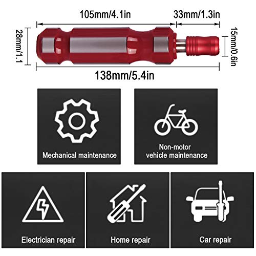 Tonsiki 1/4 Inch Hex Quick Change Screwdriver Bit Holder Handle for Torx Security, Phillips, Hexagon, Tri-wing, Square Screwdriver Bits