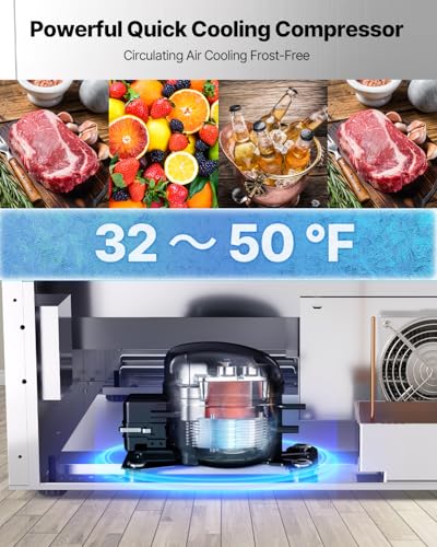 VEVOR Under Counter Drawer Refrigerator, 24 In Stainless Steel Fridge with Temperature Control, Dual Drawer Refrigerator with Powerful Compressor & LED Display, for Home, Office, and Commercial Use on Fridge.com