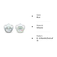 Vista 7 de NUK Orthodontic Pacifiers, Boy, 0-6 Months, Blue (Pack of 2)