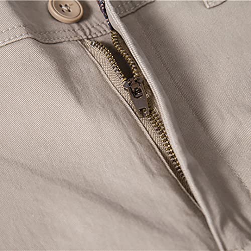 XYGJZ Mens Business Pants Slim Fit Plain Solid Flat-Front Stretch Casual Chino Dress Pant for Men3