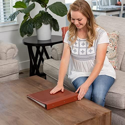Large Photo Album Scrapbook with 20 Self Adhesive Writable Magnetic Sheets (40 Acid-Free Pages)  Vegan Leather Scrap Book for 3x5, 4x6, 5x7, 6x8, 8x10 Pictures  33.02cm x 33.5cm
