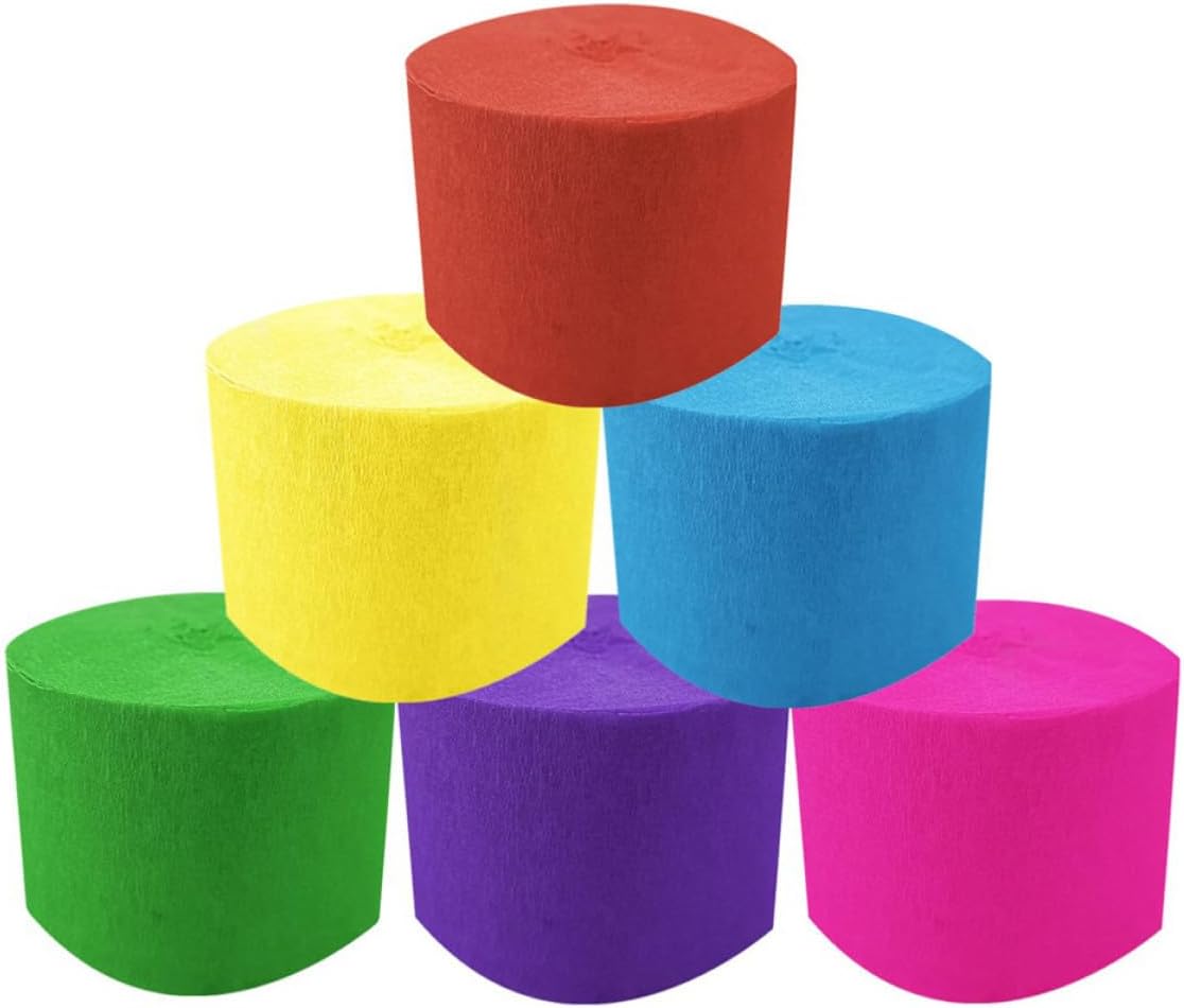 PAMINGONO 10 Rolls Crepe Paper Streamer 4.5cm Wide, Easy to Hang and Foldable Party Decoration Paper for Showers, Summer Parties, Weddings, and Festival Backgrounds