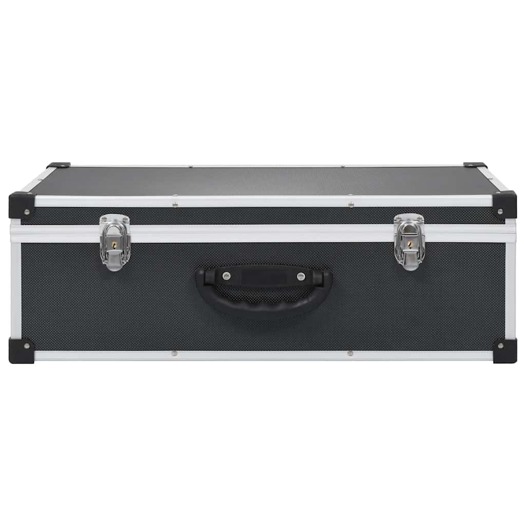 Custodia CD per 80 CD, in alluminio ABS nero, con serratura, con angoli rinforzati, 56,5 x 29,5 x 18,5 cm, per una raccolta multimediale ordinata