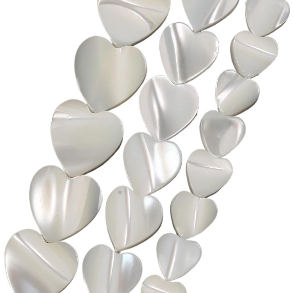 HZLXF1 6/8/10mm White Natural Heart Mother Of Pearl Shell Beads Necklace Bracelet Loose Spacer Seashell Beads For Jewelry Making (Color : White, Item Diameter : 6mm 32pcs)