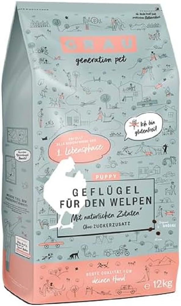 GRAU – El Original – Pienso deshidratado para Perros - Puppy - Ave, Pack Individual (1 x 12 kg), sin Gluten, para Cachorros