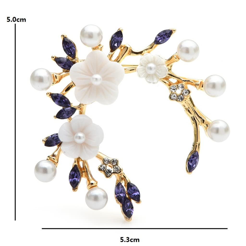 Broche de Flores para Mujer, Corona Rosa y púrpura, Accesorios para Abrigos, Broche de Fiesta para Oficina y Boda, Regalos