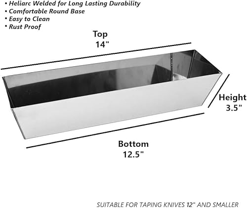 Miniatura 7 de Sartén para barro de paneles de yeso de 12 pulgadas de acero inoxidable soldado con arco helicoidal base ajustable + agarre fácil de limpiar