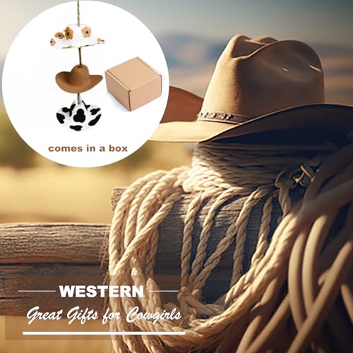image for Agromusk Cowboy Hat Car Charm,Country Rear View Mirror Hanging Accesso