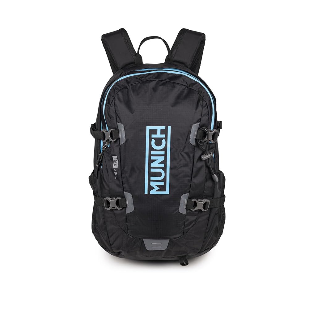 MUNICH Gym Sports Backpack Treck 35L Black FW24, Unisex Adulto, Negro