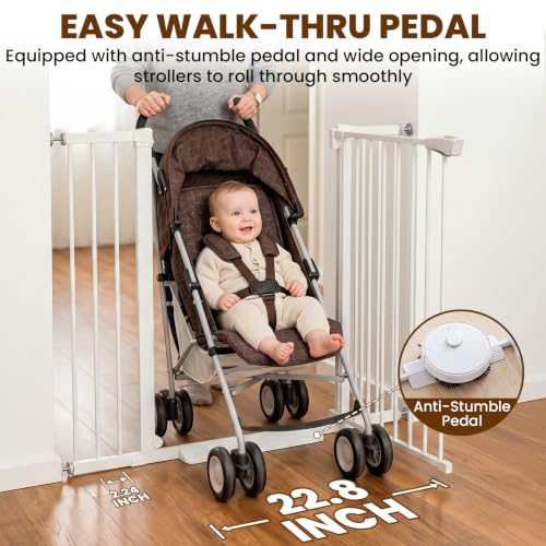 Image of Mumeasy 36 inch Extra Tall Dog Gate, 29.7-46 inch Baby Gate for Stairs & Doorways
