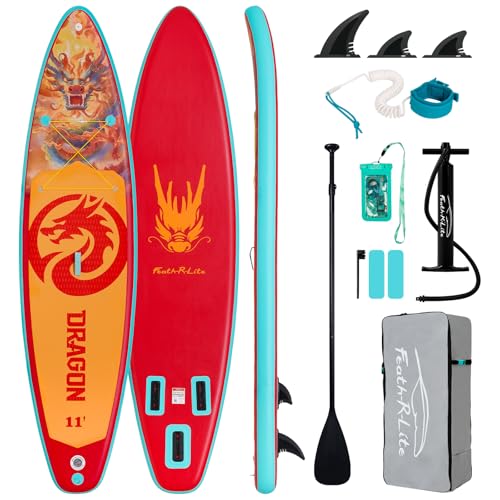 Feath-R-Lite Tabla De Paddle Surf Inflable Multifuncional Con Bomba Manual, Mochila Sup, Correa, Remo Ajustable, Para Adultos De Todos Los Niveles De Habilidad Dragón-Naranja Feath-R-Lite Tabla De Paddle Surf Inflable Multifuncional Con Bomba Manual, Mochila Sup, Correa, Remo Ajustable, Para Adultos De Todos Los Niveles De Habilidad Dragón-Naranja