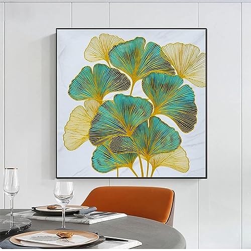 Peinture sur toile murale Ginkgo Biloba 70 x 70 cm sans cadre KEBIA