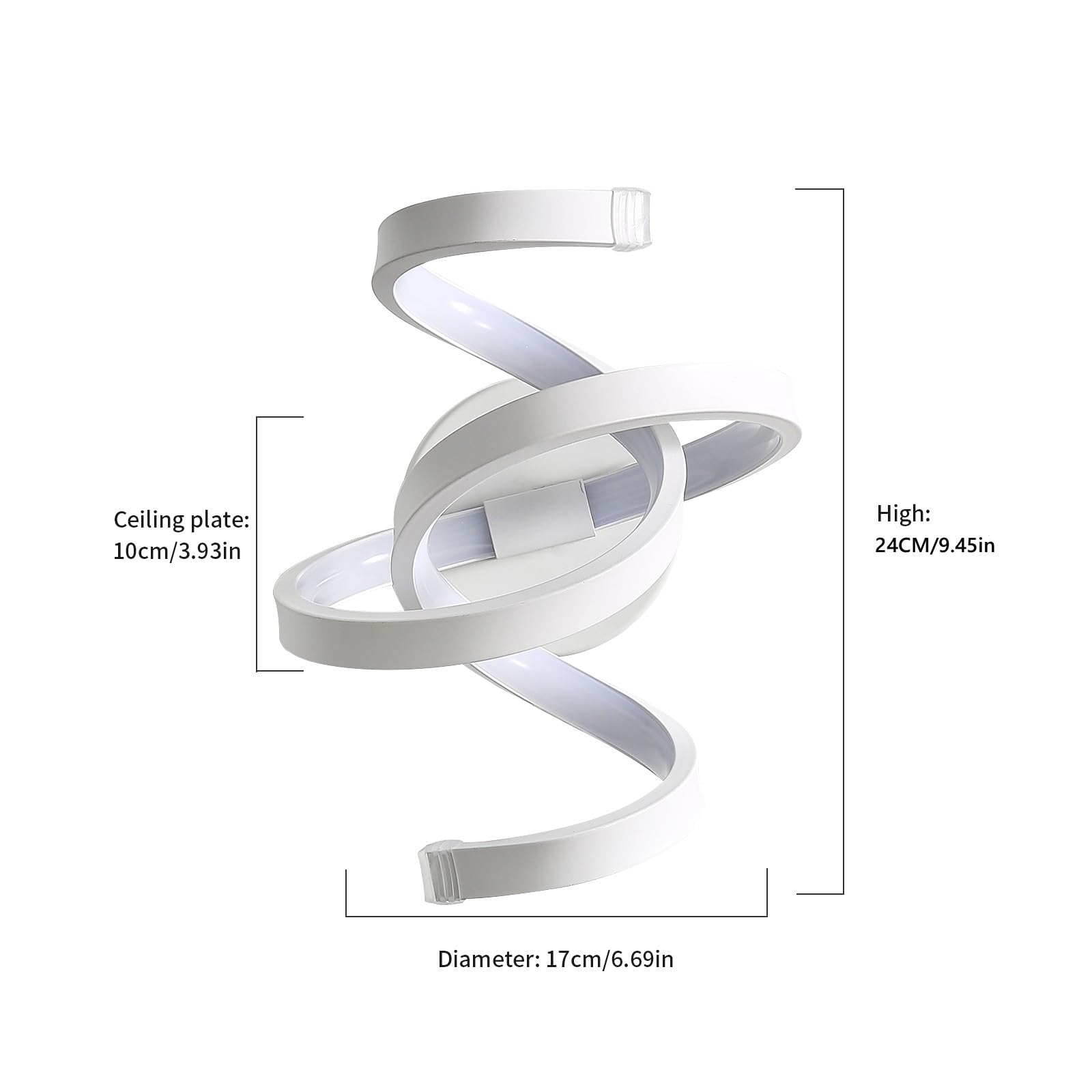 Tealight Applique da Parete Interno, Moderno 20W 2200LM LED Bianco Freddo, Lampade a Muro a Spirale in Acrilico, per Comodino, Sfondo TV Soggiorno Studio