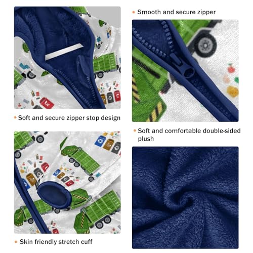 Image of Boys Fleece Jacket Hooded Autumn Winter Long Sleeve Thick Warm Outerwear;3-10 Years Kids Cute Fuzzy Jacket