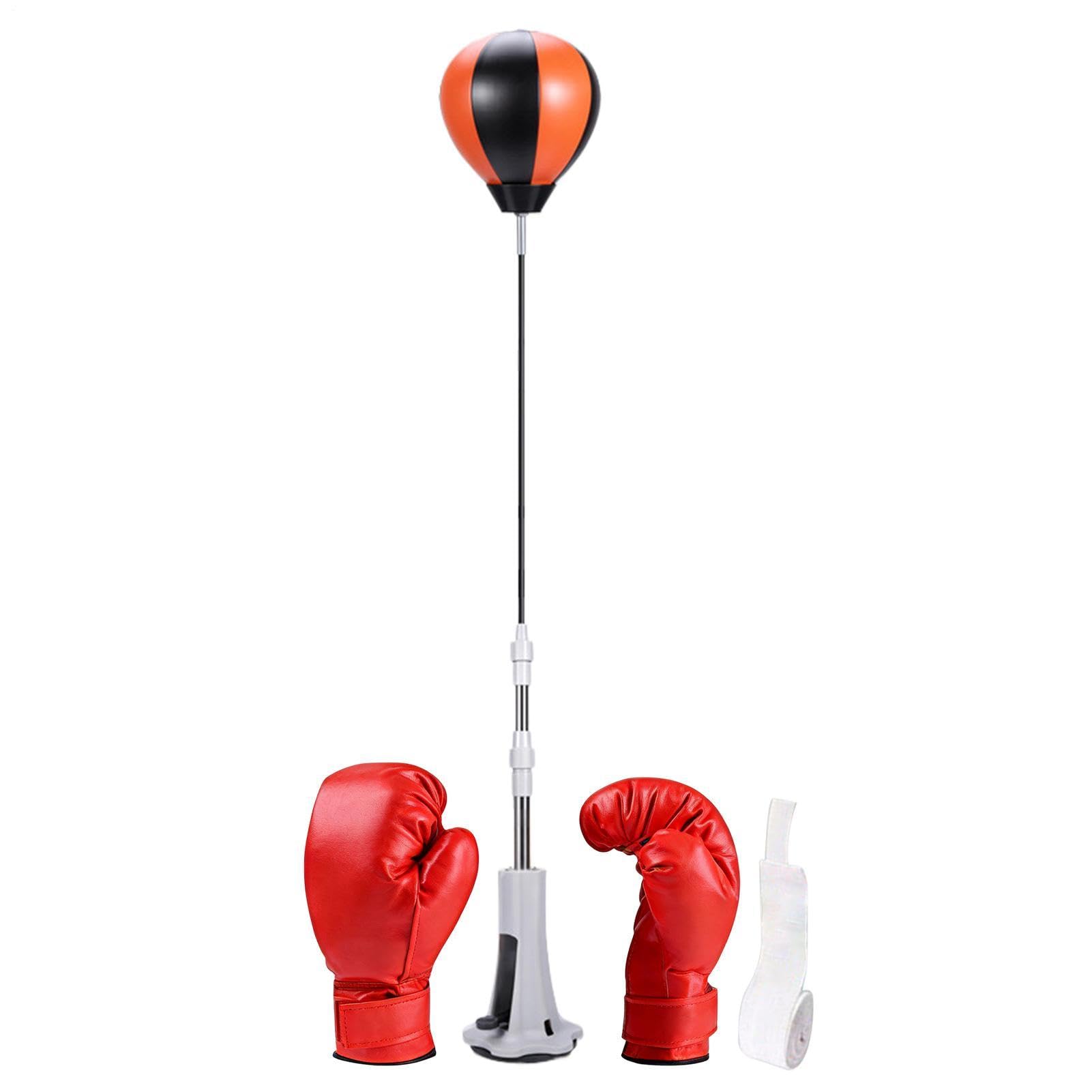 Sacco da boxe con cavalletto per boxe con supporto | Dispositivo di allenamento con ventosa | Sacco da boxe in piedi per uso domestico - per casa palestra ufficio cortile sala giochi adulti bambini