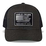 Wolverine Standard America Hat | Adjustable | Flag | Patriot | Ballcap | Durable | American | USA, Land of The Free-Onyx, One Size