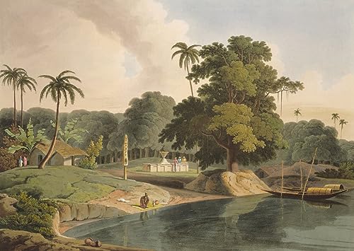 Affiche décoration murale haut de gamme William Daniell, estampe Hoogly en format 60x90cm