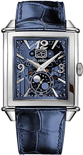 Girard Perregaux Vintage 1945 XXL Blue Skeleton Moonphase Mens Watch