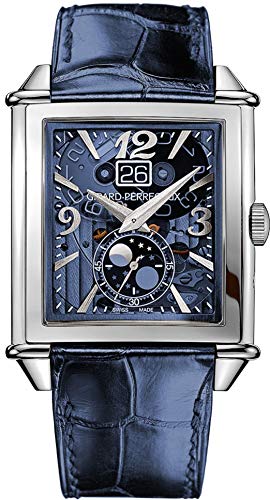 Girard Perregaux Vintage 1945 XXL Blue Skeleton Moonphase Mens Watch