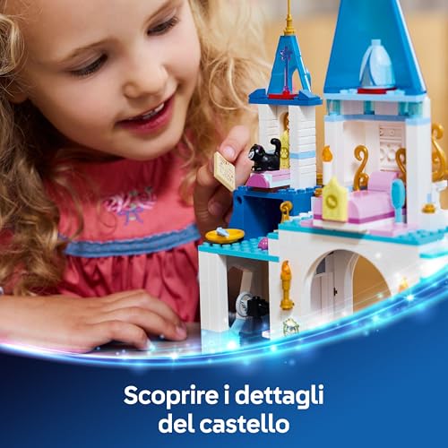 | Disney Princess Castello e Carrozza di Cenerentola Giocattolo - con Mini Bamboline di Cenerentola e del Principe Azzurro, Figure di Lucifero, Gus e Cavallo - Regalo per Bambine da 6 Anni 43275 - Lego - Immagine 2