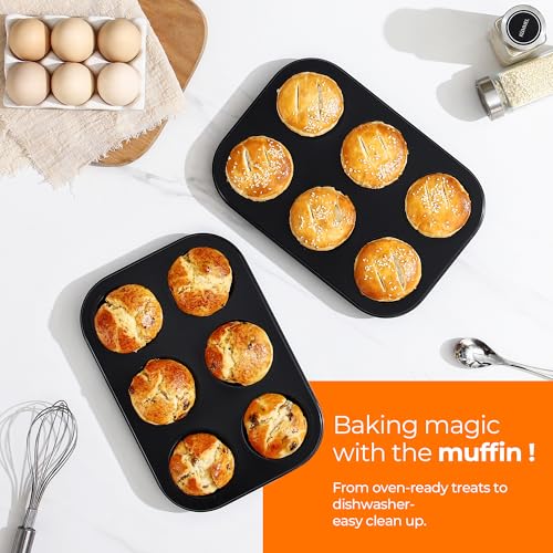 Bakeware and Cookware Set 12PCS, Induction Hob Pans and Pots Set w/Lids, Non-Stick Set with Frying Pans, Saucepans, Muffin Pan, Baking Sheet PFOA & PFOS Free - Image 4