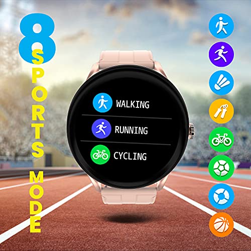 Image of ZEBRONICS Zeb-Fit2220CH Smart Fitness Band, 2.5D Curved Glass Full Touch Display, SpO2, BP & Heart Rate Monitor, IP68 Water Resistant, 8 Sports Mode (Gold Rim + Rose Gold Strap)