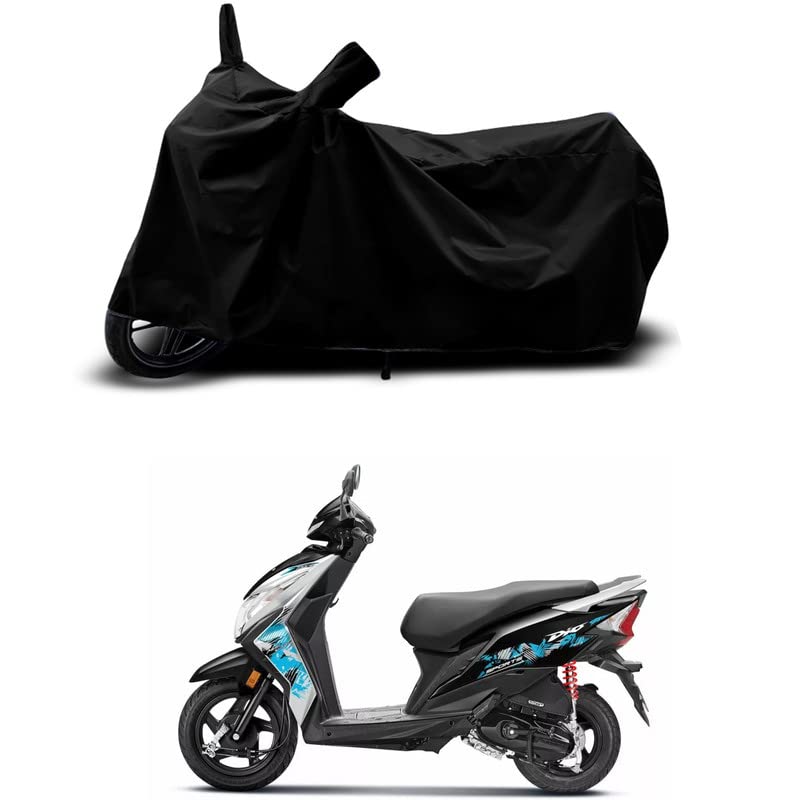 Image of 100% Scratchproof /UV-Rays /Heat Protection /Birds Dropping /Water Resistant /Dust Proof /Waterproof /Bike Scooty Two Wheeler Body Cover Compatible for Honda Dio Sports BS6 All Varients[Black]