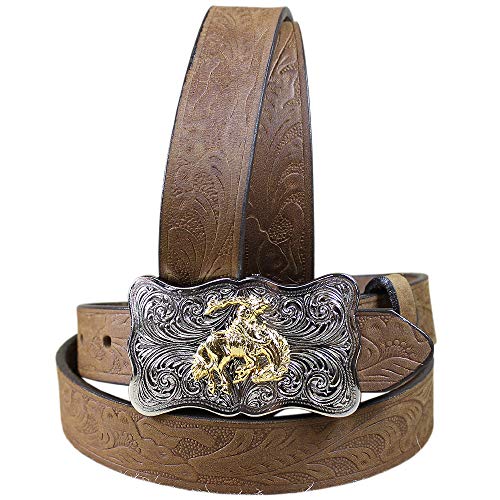 Justin BROWN BOY'S WESTERN EMBOSSED COWHIDE LEATHER BELT 18
