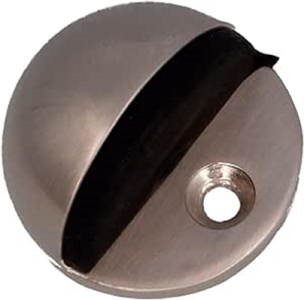 Amig Door Stop 100 Brushed Nickel Black Rubber, Nickel Gebürstet