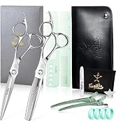 Fengliren Professional Sharp Barber Hair Cutting Scissors Hairdresser Shears for Hair 6.3 Inch Ha...