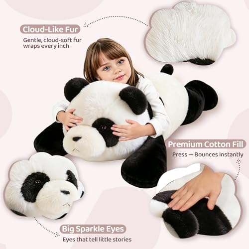Panda en peluche lestée 80 cm XXL douce pour dodo enfant - 6